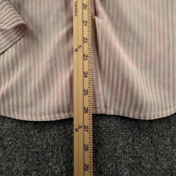 Faconnable Long Sleeve Button Up Shirt Women Pink Striped Large Cotton Adult - Picture 3 of 16